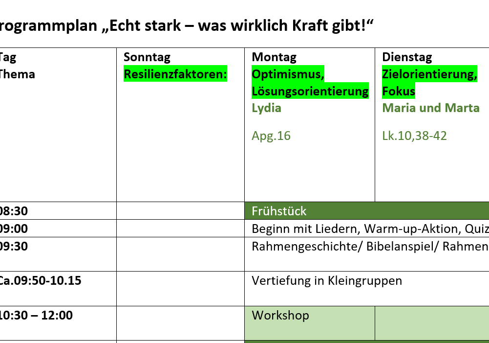  Programmplan "Echt stark!"